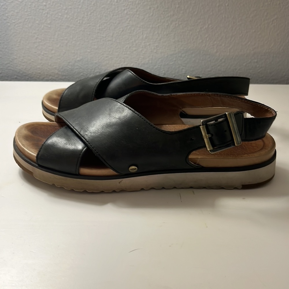 UGG Black and White Sandals Comfortable Stylish Footwear
